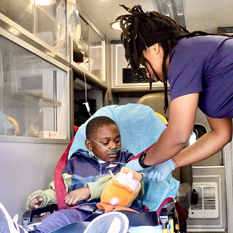 kid in ambulance